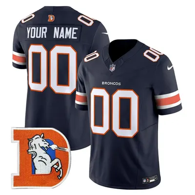 Denver Broncos Throwback Custom Limited Jersey - Navy
