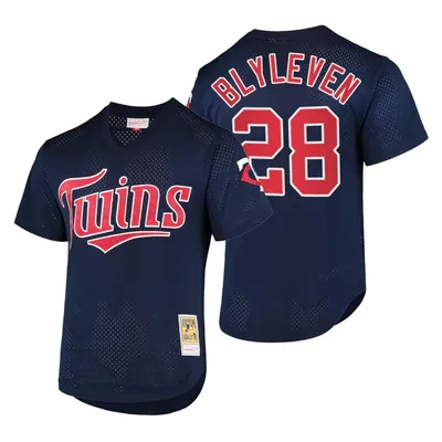 Minnesota Twins Bert Blyleven Throwback Mesh Pullover Limited Jersey - Navy