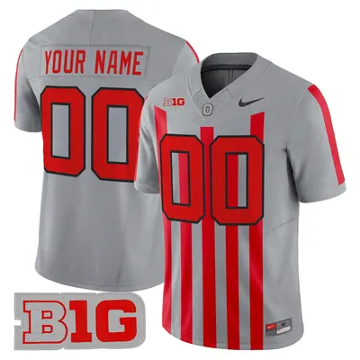 Ohio State Buckeyes Throwback Custom Jersey Stitched - Gray
